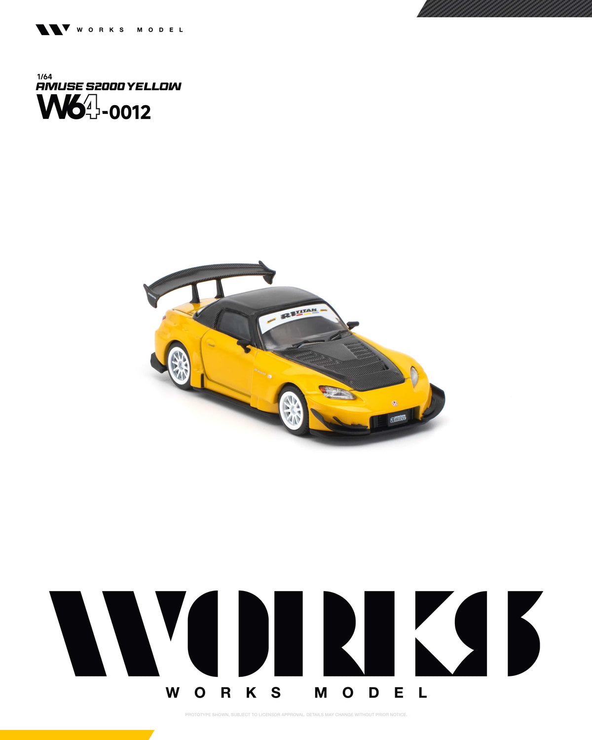 (PRE-ORDER) Honda Amuse S2000 Yellow Works Model 1/64