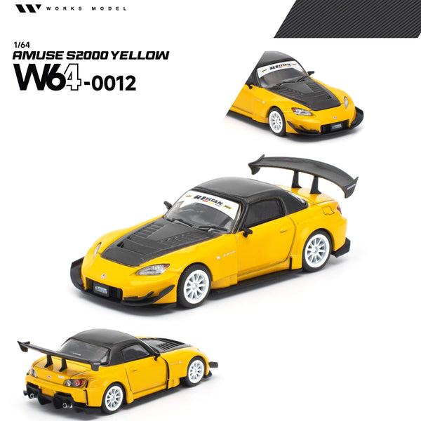 (PRE-ORDER) Honda Amuse S2000 Yellow Works Model 1/64 W640012