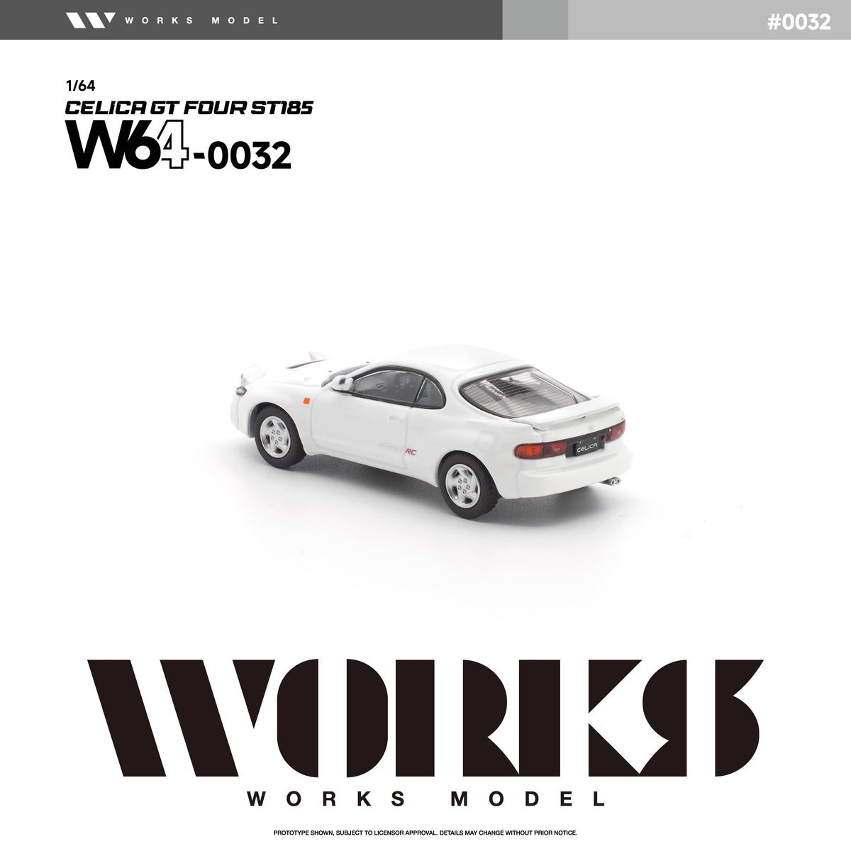 (PRE-ORDER) Toyota Celica GT-Four ST185 White Works Model 1/64 W640032