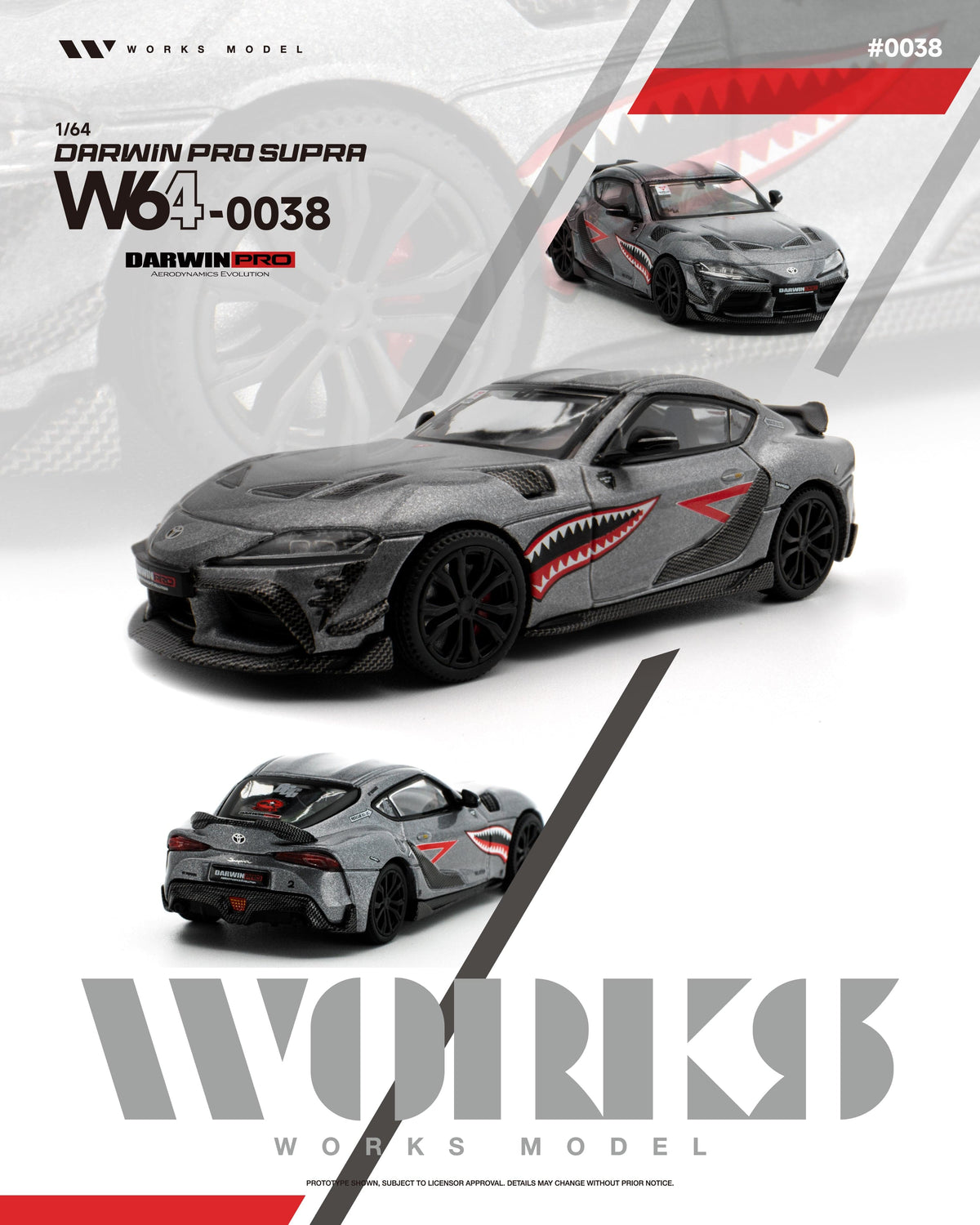 (PRE-ORDER) Toyota DarwinPro Supra Carbon Grey Works Model 1/64 W640038