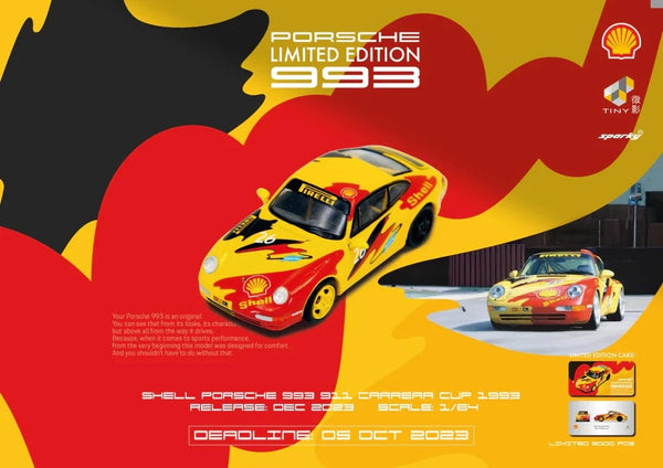 Porsche 993 Carrera Cup 1993 Shell without rear spoiler Sparky 1:64