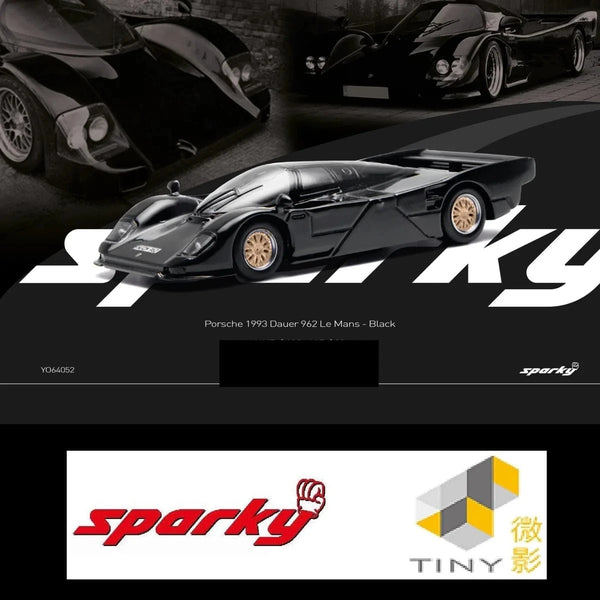Porsche 1993 Dauer 962 Black Sparky Tiny Exclusive 1/64