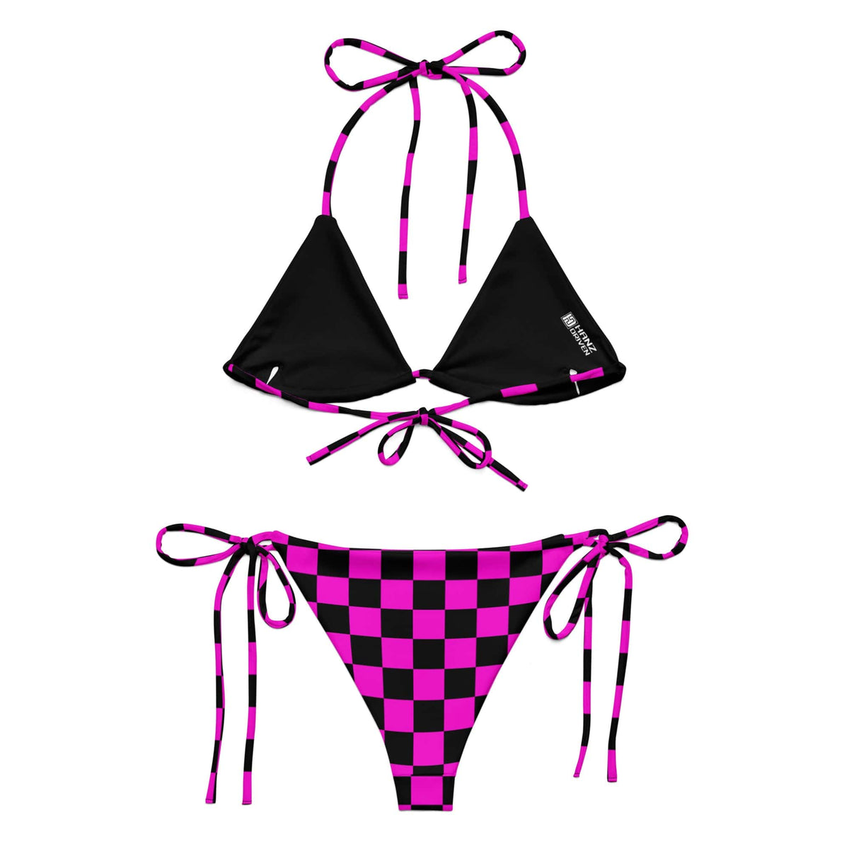 black and pink bikini