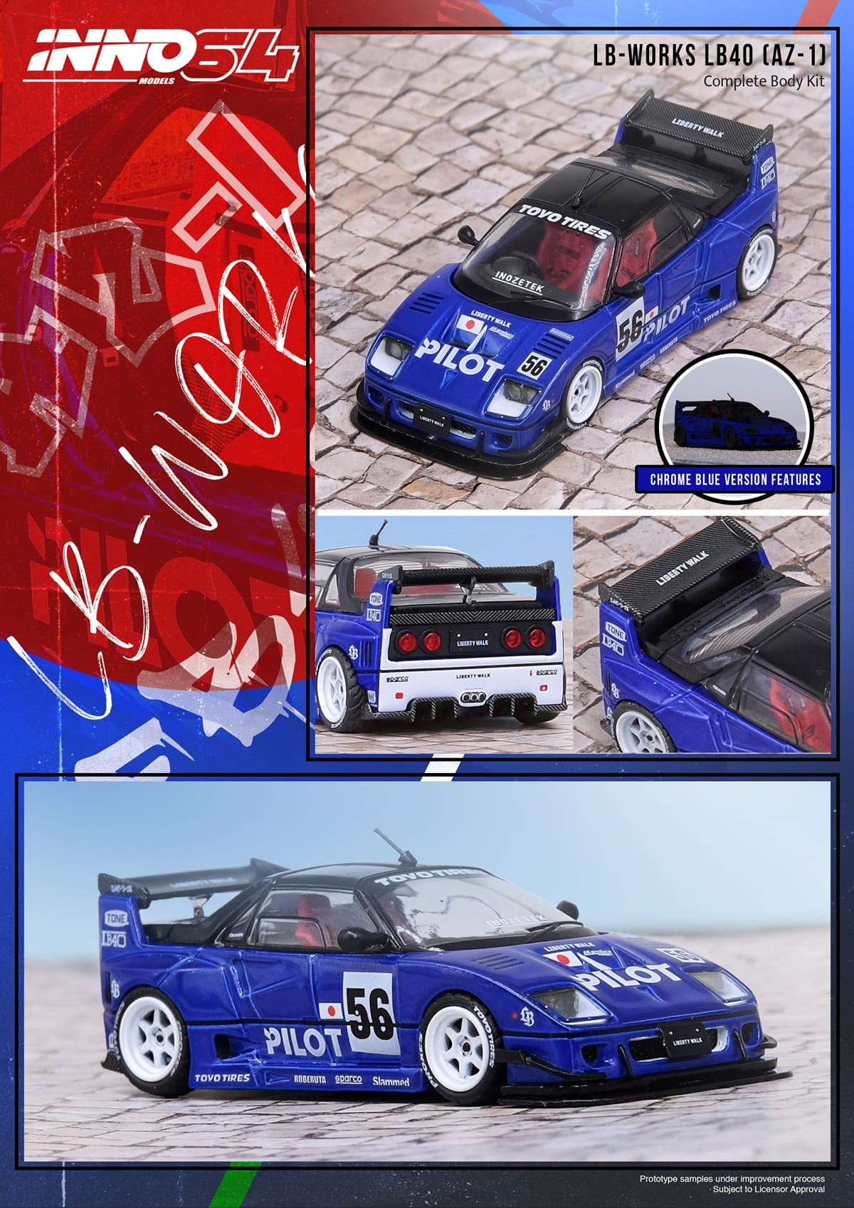 Mazda AZ-1 Liberty Walk LB40 Pilot Inno64 1/64 scale