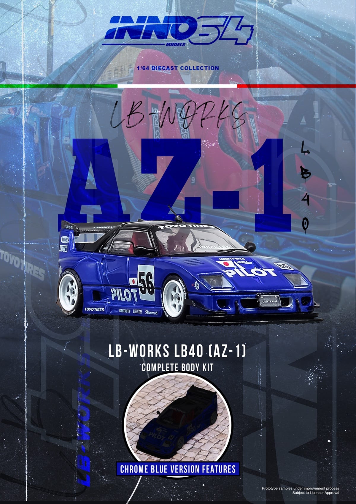 Mazda AZ-1 Liberty Walk LB40 Pilot Inno64 1/64 scale