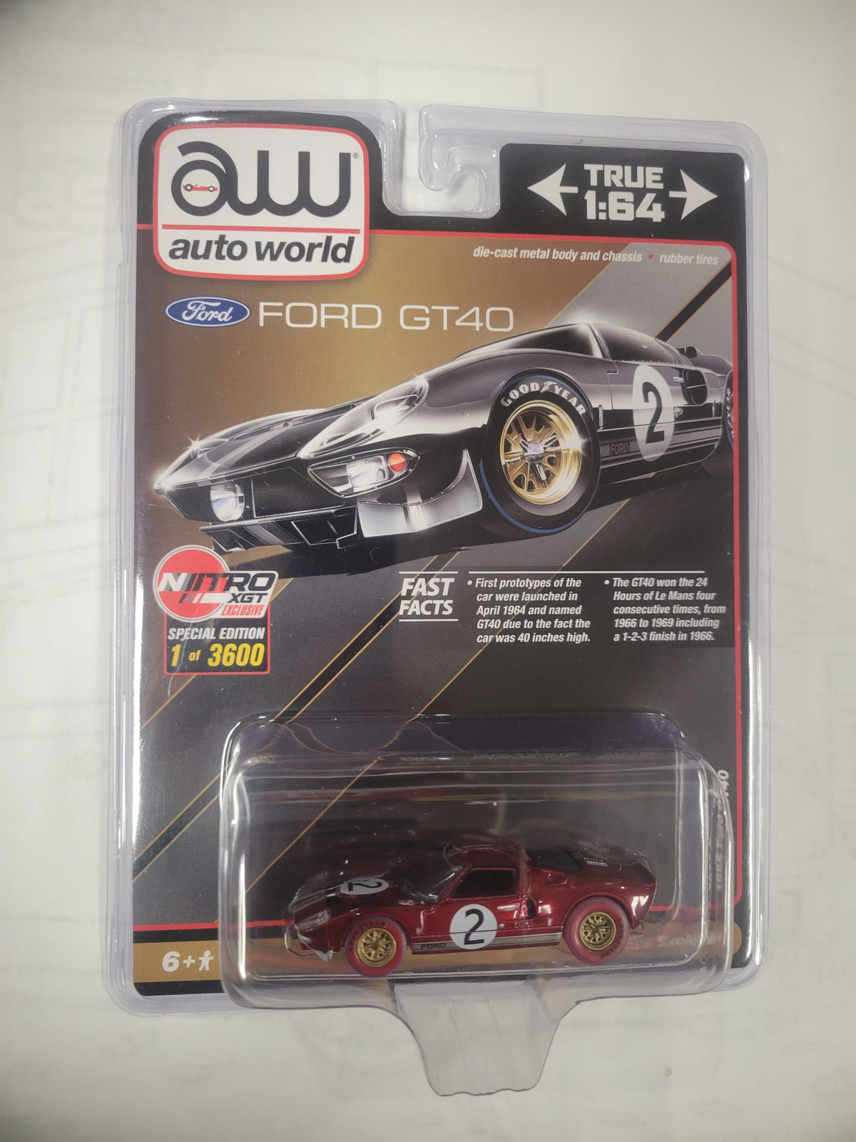 Chase Ford GT40 Niitro XGT Exclusive Black limited to 3,600 Auto World 1/64 scale CP7922 Chase