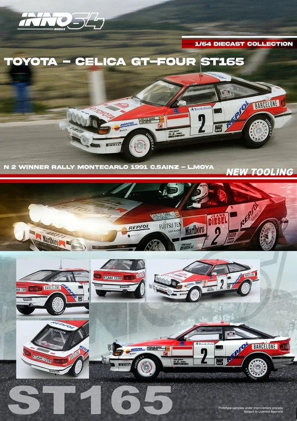 TOYOTA CELICA GT-FOUR ST165 Winner Rally Monte Carlo 1991 C. Sainz / L. MoyaInno64 1/64 scale