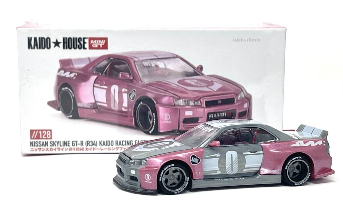 CHASE Kaido House Nissan Skyline GT-R R34 Kaido Racing Factory V1  Pink 1/64 scale