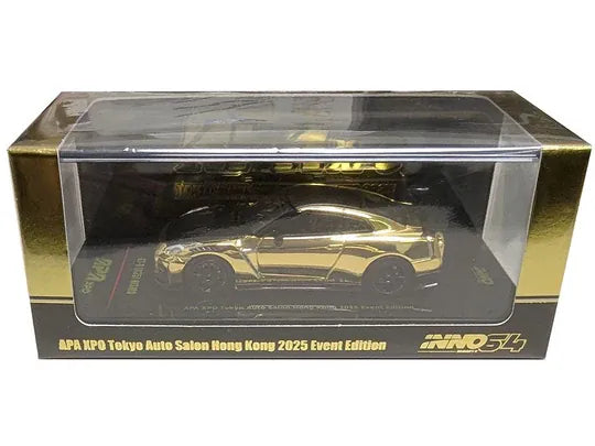 Nissan Skyline GT-R R35 Gold Chrome APA Expo Tokyo Auto Salon Hong Kong Event Edition Inno64 1/64 scale