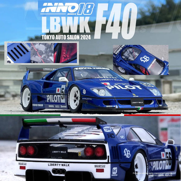 F40 Tokyo Auto Salon 2024 Liberty Walk INNO18 1/18 RESIN LBWK