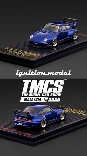 Porsche 911 993 RWB Blue Metallic Ignition Model TMCS Limited Edition Numbered 1/64 scale