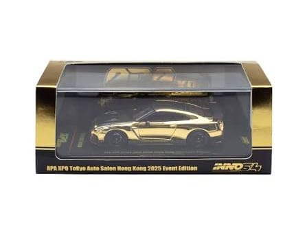 Nissan Skyline GT-R R35 Gold Chrome APA Expo Tokyo Auto Salon Hong Kong Event Edition Inno64 1/64 scale
