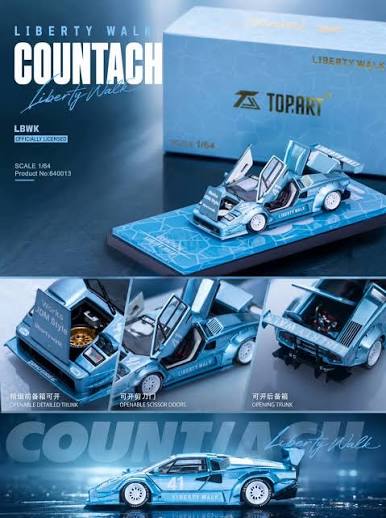 READ PRODUCT DESCRIPTION - Liberty Walk Lamborghini Countach Ice Blue Top.Art TMCS Exclusive