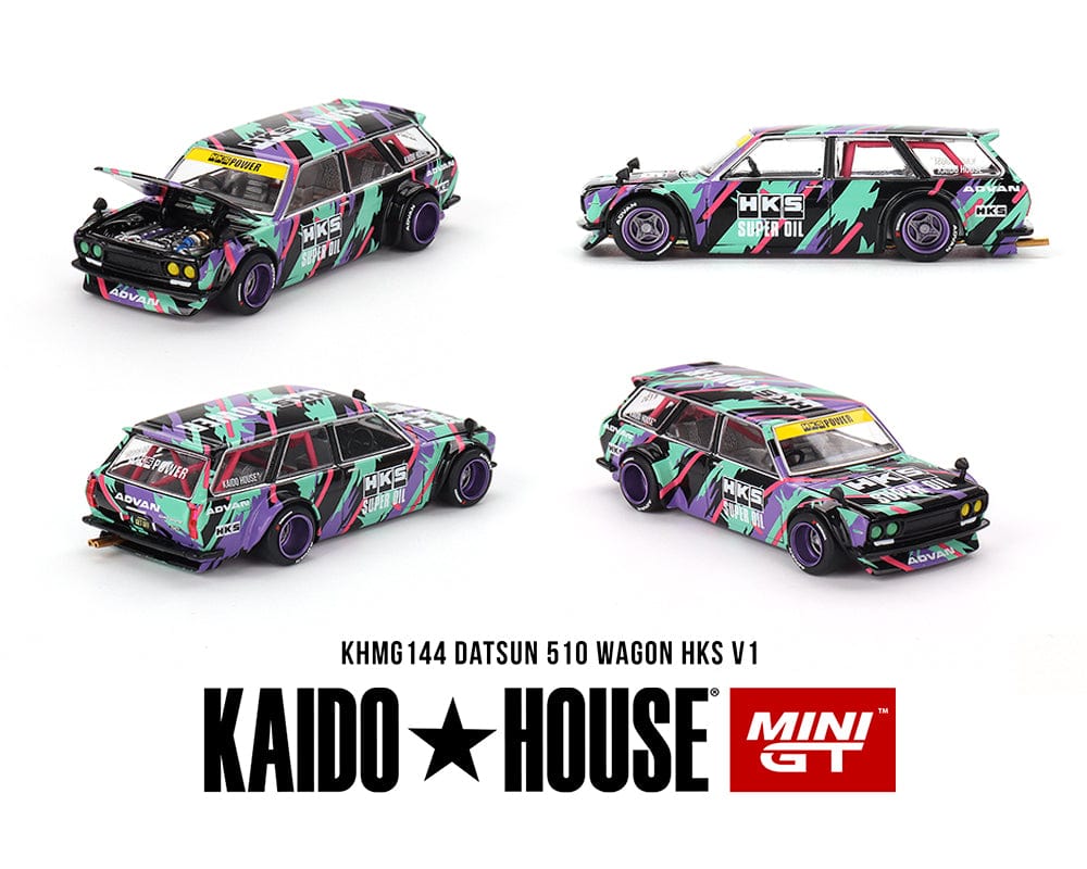 Datsun 510 Wagon HKS V1 Oil Splash Pattern Kaido House Mini Tt 1:64 scale KHMG144