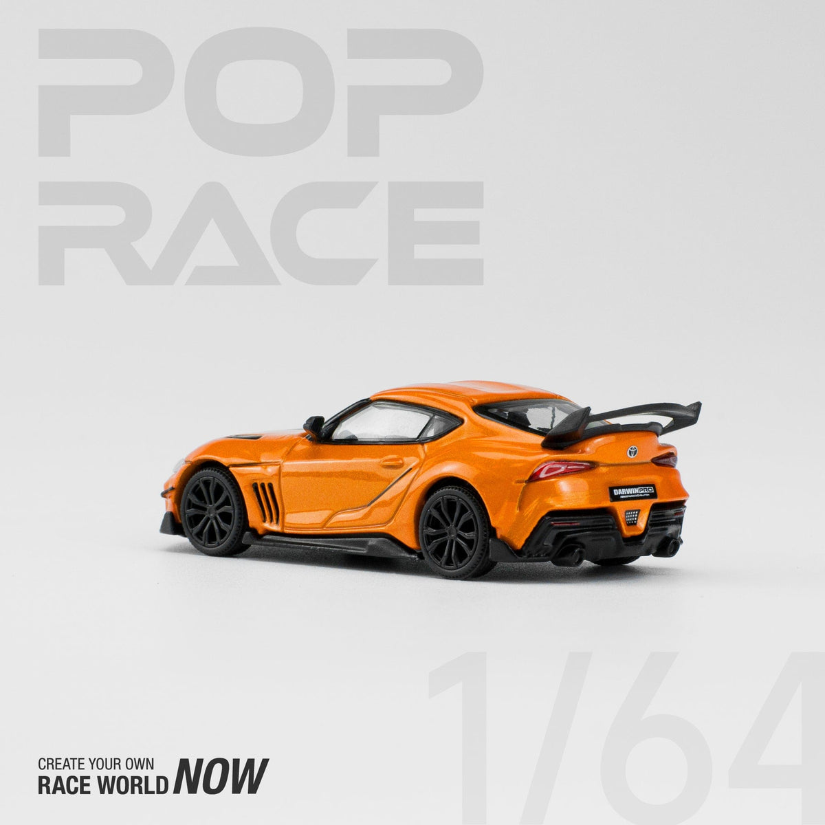 Toyota Supra Darwin Pro 66G NWB Orange 1/64 scale Pop Race