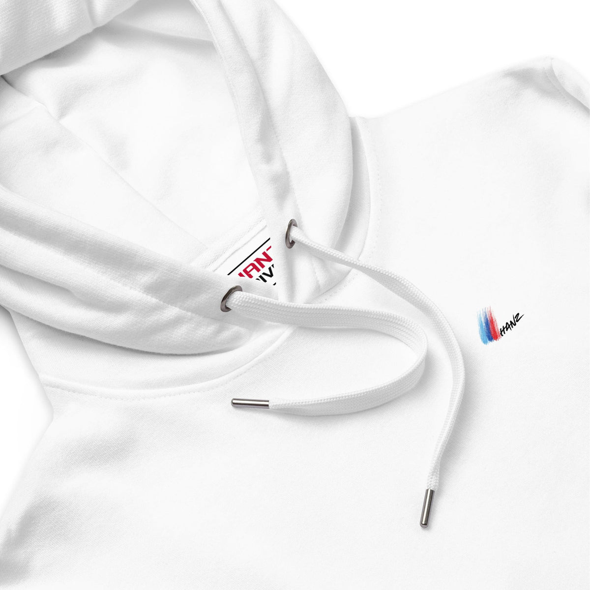 BMW M Series brush Hoodie White over simplistic