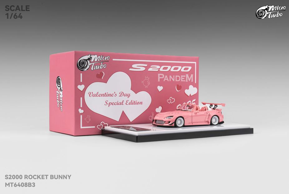 Custom Honda S2000 Pink Valentines day Micro Turbo 1/64 scale