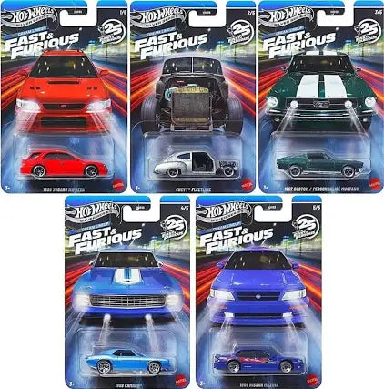 Fast & Furious Dream Lineup 25Th Anniversary 2x Set 10x Car Case Hot Wheels 1:64