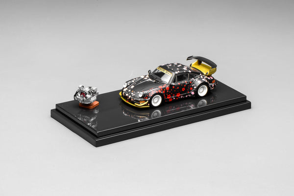 Porsche 911 964 RWB  Aoki with 1/64 magnetic air-cooled engine Motorhelix