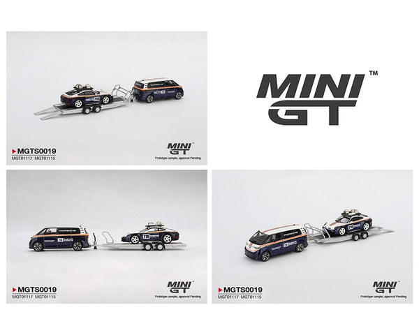Porsche 911 Dakar #718 / Volkswagen ID. Buzz Porsche Centrum Gelderland Roughroads Set Mini GT 1/64