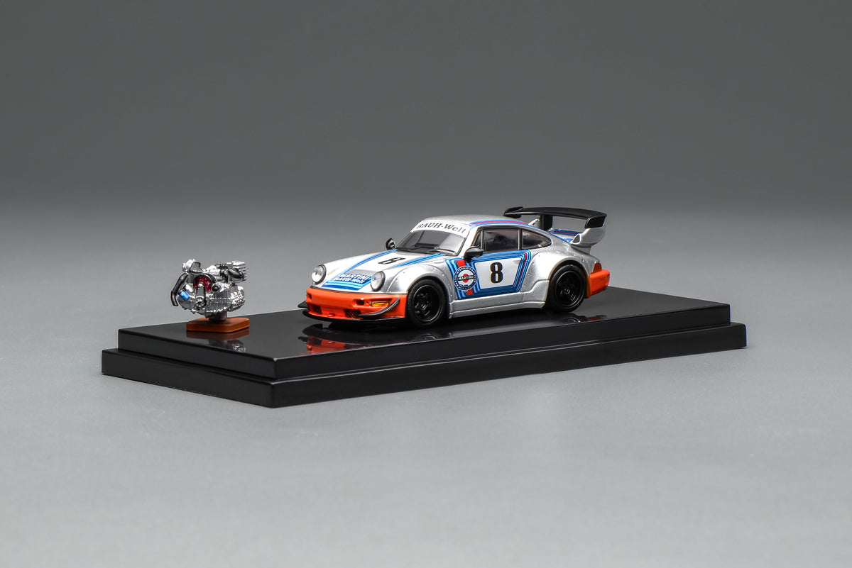 Porsche 911 964 RWB Martini with 1/64 magnetic air-cooled engine Motorhelix