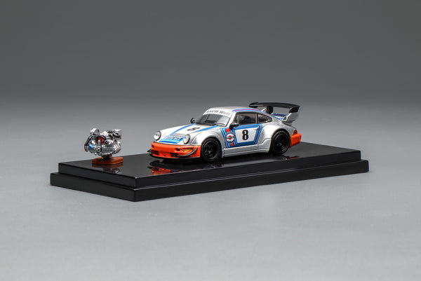 Porsche 911 964 RWB Martini with 1/64 magnetic air-cooled engine Motorhelix