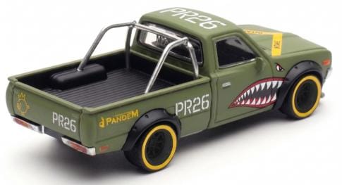 Pick up truck Pandem Datsun 620 Orange datsun 620 Fighter Green Enigma Exclusive 1/64 scale Pop Race