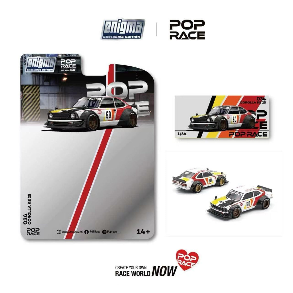  Toyota Corolla KE25 Racing Enigma Exclusive Pop Race 1/64