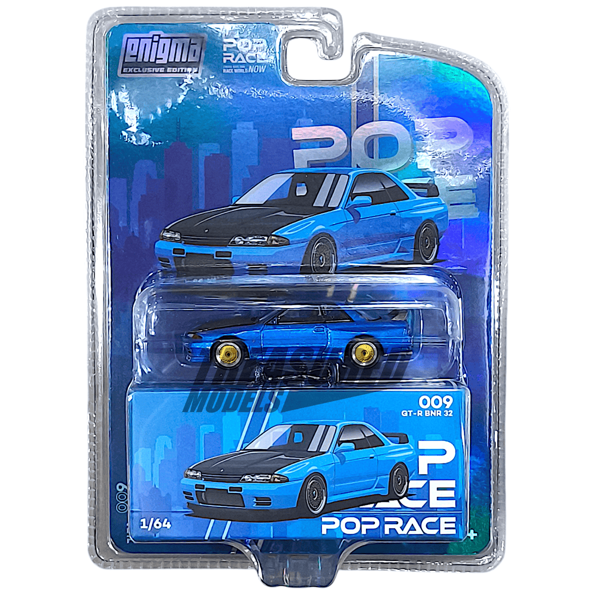 Chase Nissan Skyline R-32 Bayside Blue Enigma Special Edition Pop Race 1/64