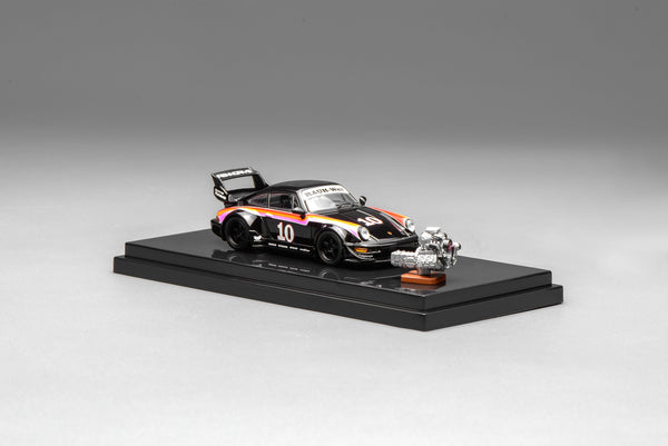 Porsche 911 964 RWB #10 with 1/64 magnetic air-cooled engine Motorhelix