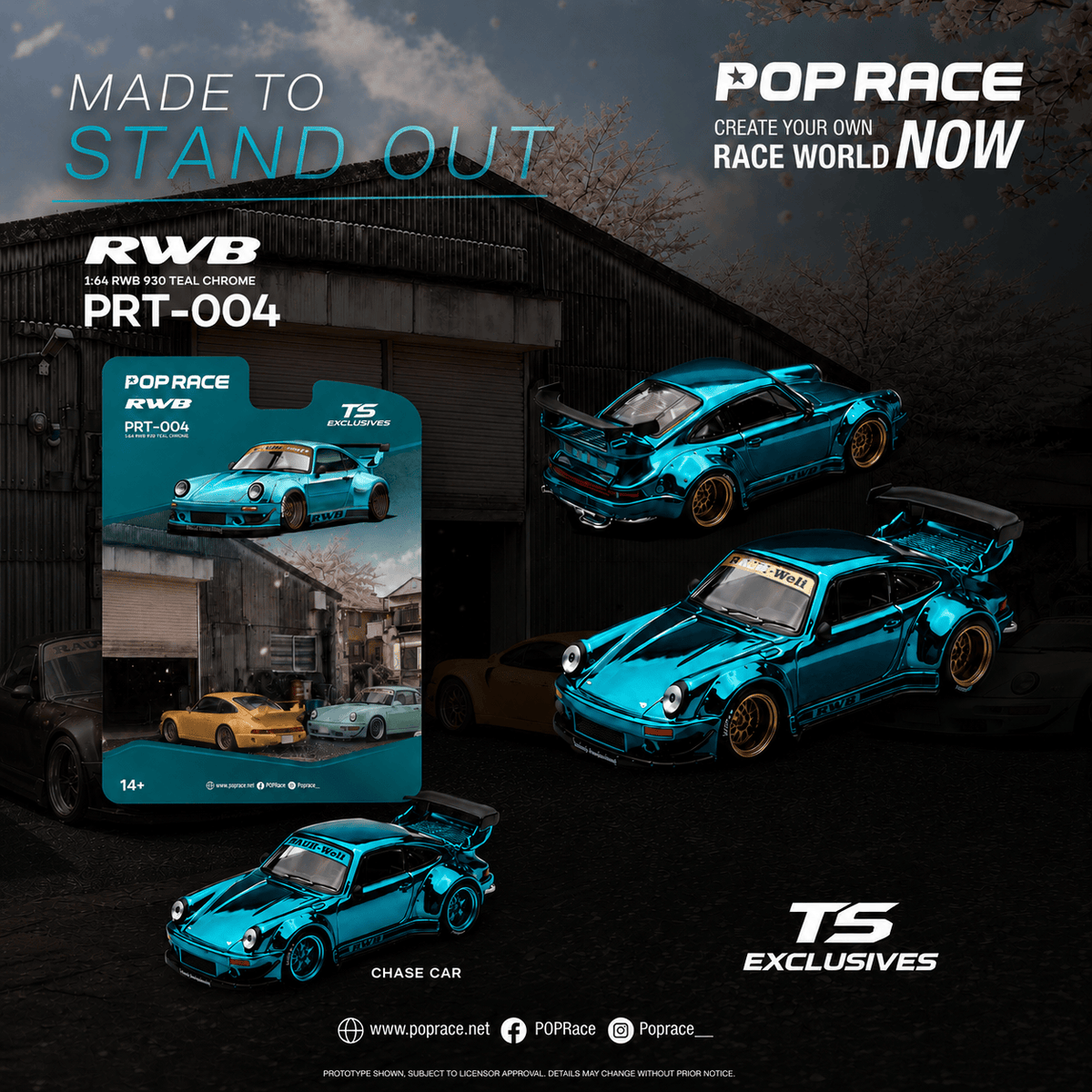 Porsche 911 Teal Chrome Pop Race North America Exclusive