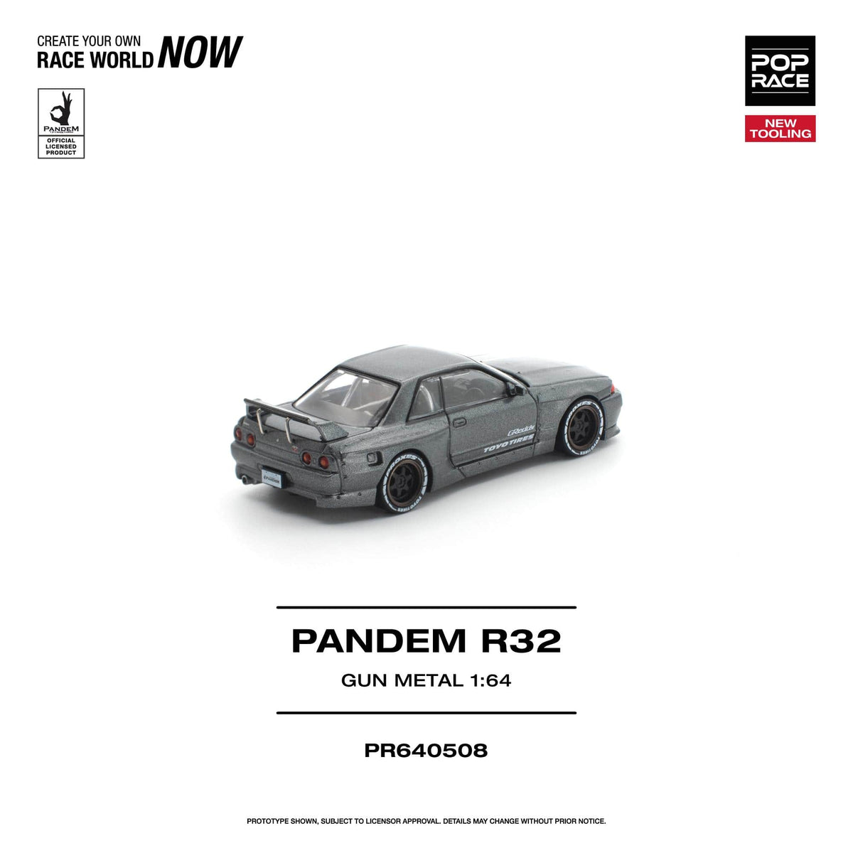 Nissan Skyline R-32 Gun metal Pandem Pop Race 1/64