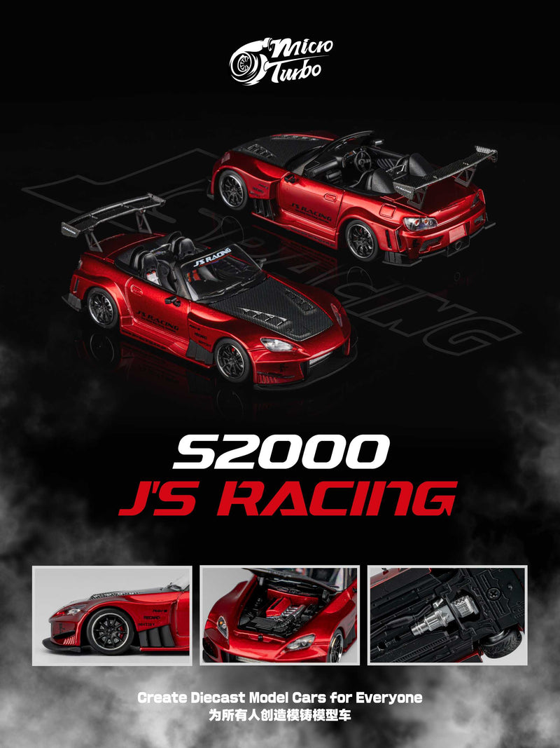 Custom Honda S2000 JS Racing Candy Red Micro Turbo 1/64 scale MT6408A6