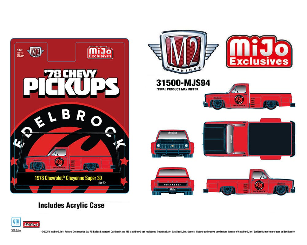 (Pre-order) 1978 Chevrolet Cheyenne Super 30 Custom EDELBROCK Red Limited Edition M2 Machines