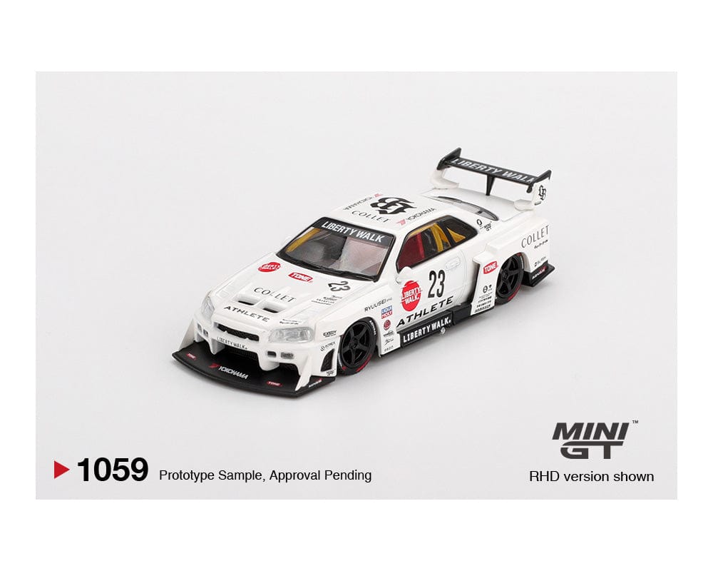 Nissan LB-ER34 Super Silhouette ATHLETE COLLET WhiteMini GT 1/64 scale