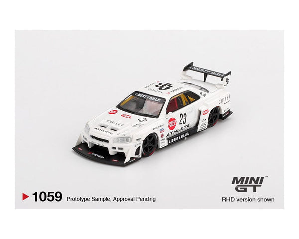 Nissan LB-ER34 Super Silhouette ATHLETE COLLET WhiteMini GT 1/64 scale