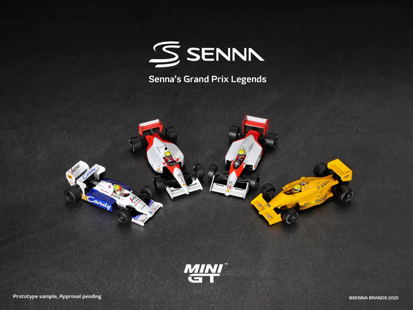 Ayrton Senna 4x Car Set Formule 1 Limited Edition Mini GT