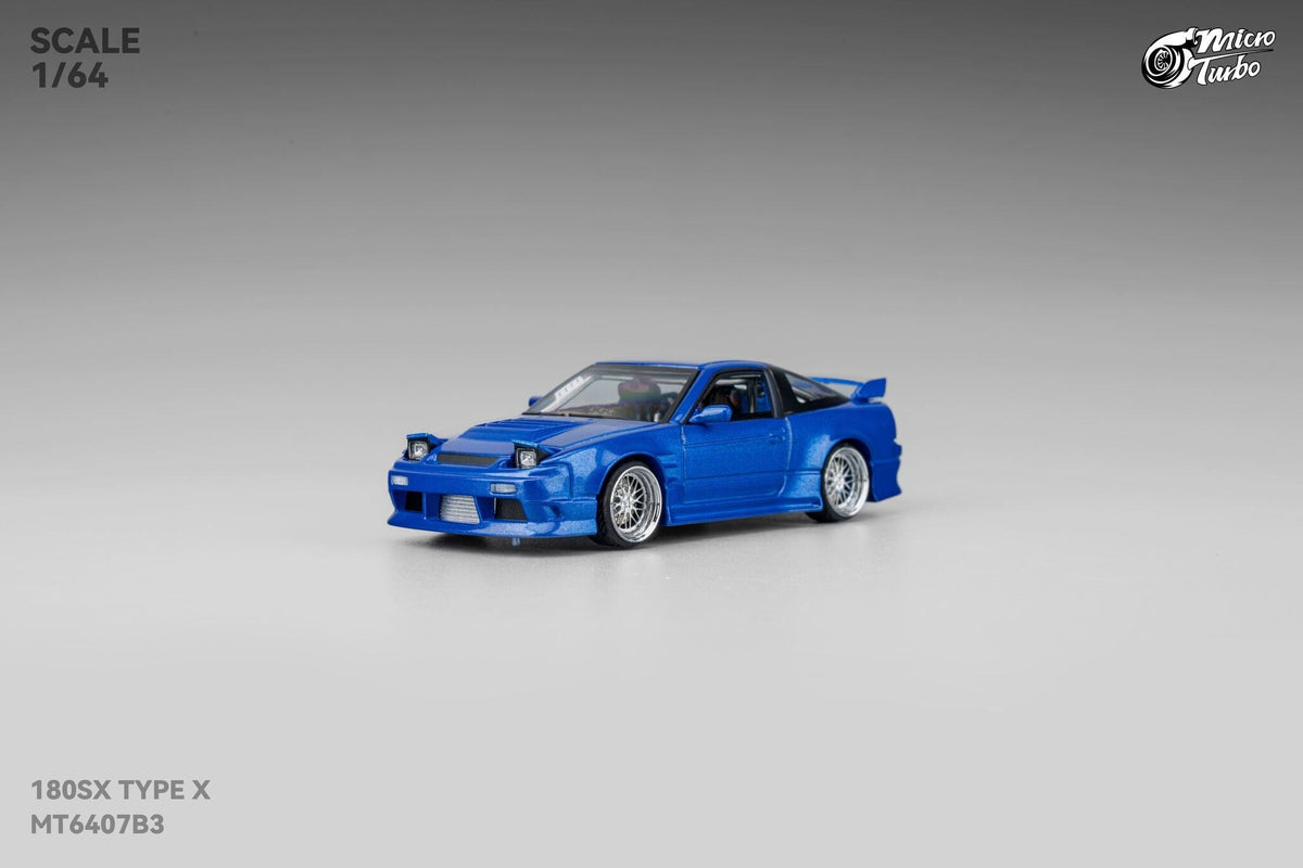 (Pre-order) Nissan 180SX Type X Metallic Blue Micro Turbo 1/64 scale