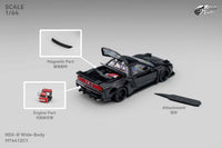 NSX-R Custom Wide Body Gloss Black Micro Turbo 1/64 scale