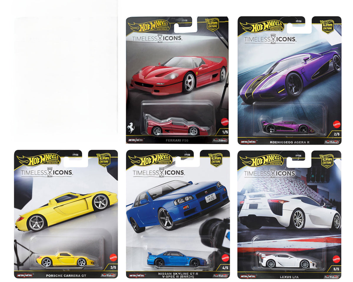 (Arriving Dec 18) Hot Wheels Car Culture 2025 N Case Timeless Icons Assortment (5 car set) 1/64 scale