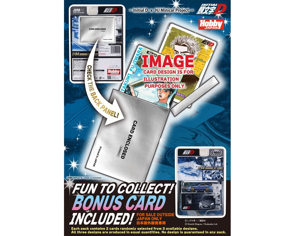Honda S2000 Initial D with Collector Cards Toshiya Joshima VS Takumi Fujiwara Hobby Japan 1:64