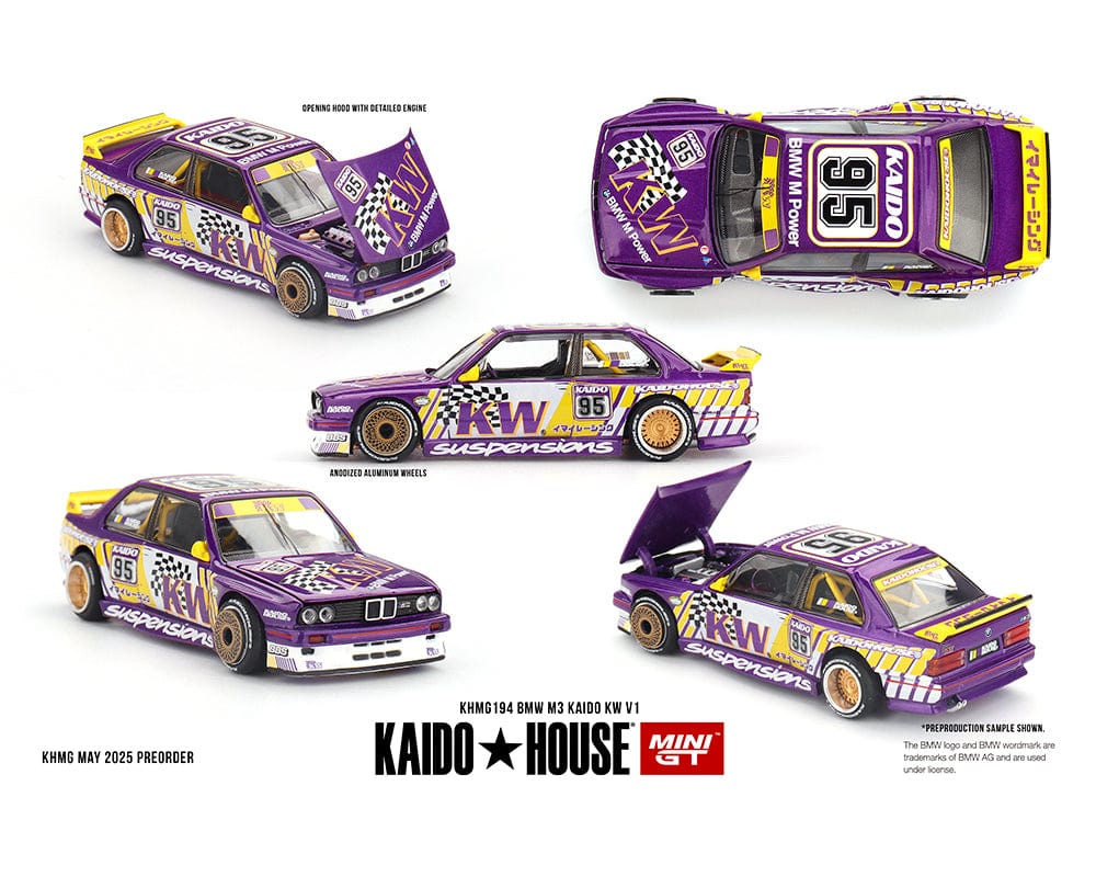 (Pre-order) BMW M3 Kaido KW V1 Purple Kaido House Mini GT