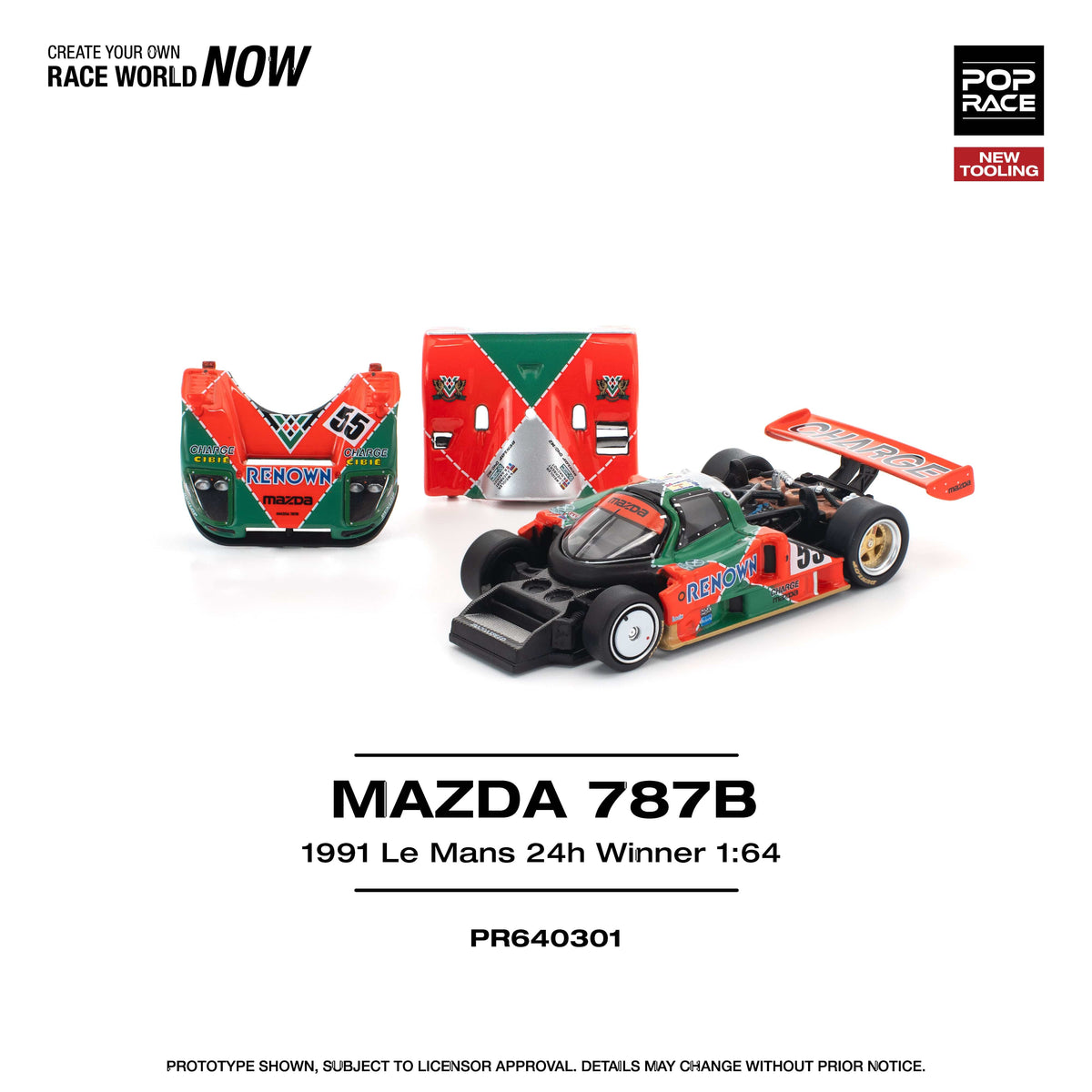(Pre-order) Mazda 787B 1991 Le Mans 24h Winner 1/64 Pop Race