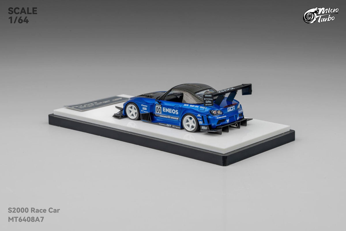Custom Honda S2000 Racing Candy Blue Micro Turbo 1/64 scale