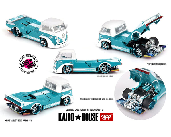 Volkswagen T1 Kaido Works Turquoise White Kaido House Mini GT 1/64
