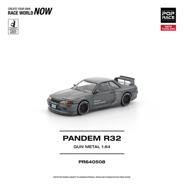 Nissan Skyline R-32 Gun metal Pandem Pop Race 1/64