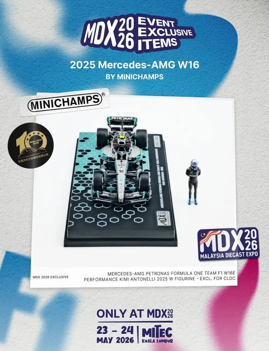 Mercedes AMG Petronas Formula 1 Team Kimi Antonelli 2025 with Minifigure MDX Exclusive