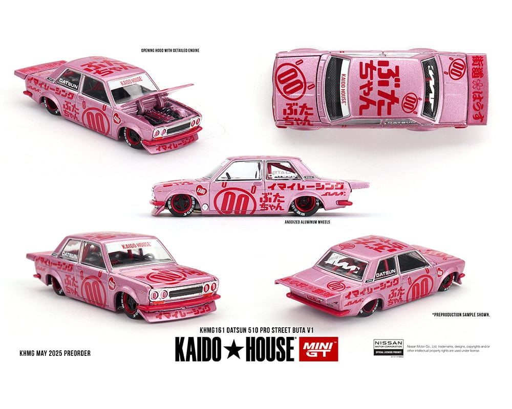 (Pre-order) Datsun 510 Pro Street Buta V1 Pink Kaido House Mini GT 1/64