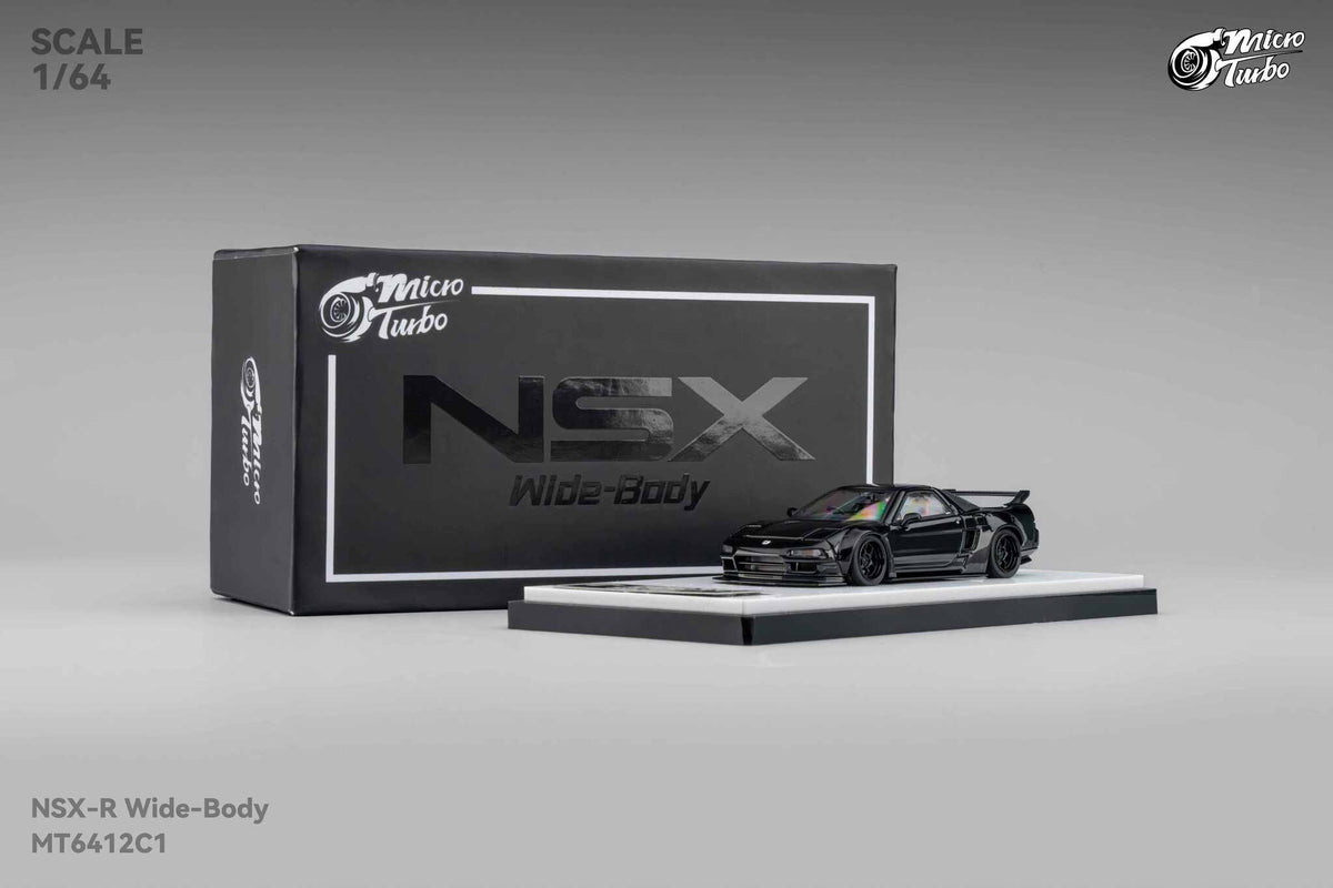NSX-R Custom Wide Body Gloss Black Micro Turbo 1/64 scale