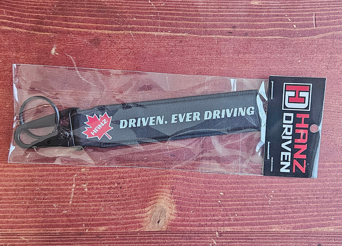 Hanz Driven race tag keychain